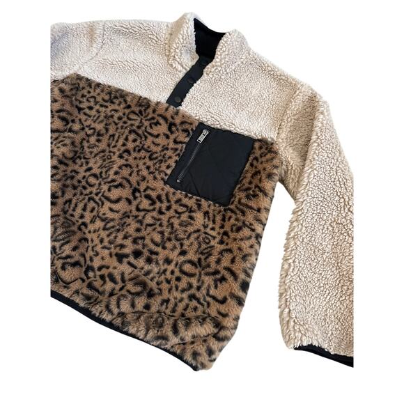 Rails Saga Colorblock Faux Fur Sweater Jacket Pockets Multi Size Small - Picture 8 of 11